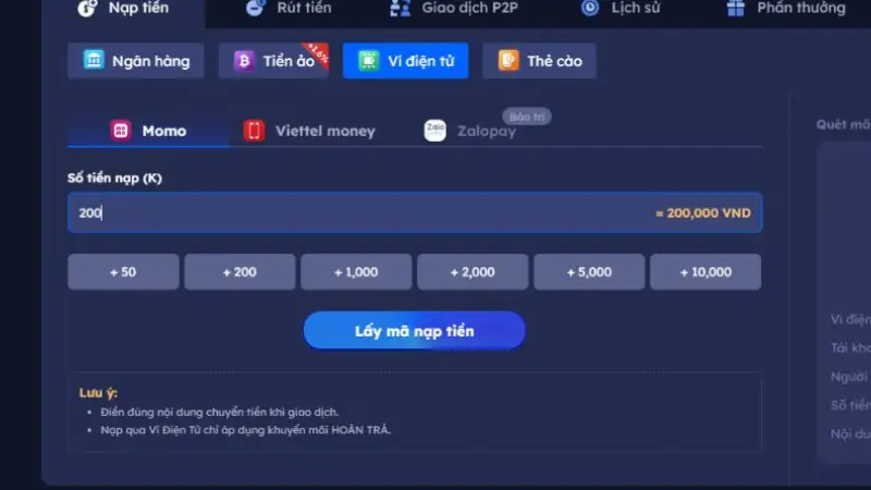 Bayclub luôn khuyến nghị thành viên đọc kỹ hướng dẫn trước khi thực hiện chuyển khoản